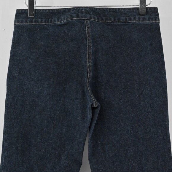 Vtg THEORY Jeans Womens Sz 2 Flare Trouser Dark Wash Low Rise Stretch Office Y2k - Picture 5 of 10